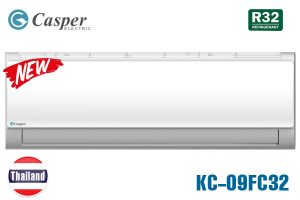 Điều hòa Casper 9000 BTU 1 chiều KC-09FC32 [2021]
 	Thiết kế sang trọng, đèn hiển thị nhiệt độ tiện dụng
 	Làm lạnh nhanh, vận hành êm, bền bỉ
 	Dàn đồng, cảnh tản nhiệt xử lý chống ăn mòn độ bền cao
 	Xuất xứ: Chính hãng Thái Lan
 	Bảo hành: Máy 3 năm, máy nén 5 năm