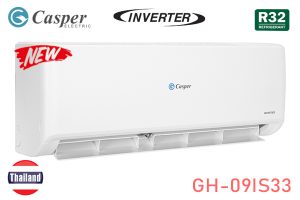 Điều hòa Casper GH-09IS33 9000 BTU 2 chiều inverter gas R32 [Model 2022]
 	Làm lạnh/sưởi ấm nhanh chóng
 	Tinh lọc không khí, tự làm sạch thông minh
 	Độ bền cao, vệ sinh bảo dưỡng dễ dàng
 	Xuất xứ: Chính hãng Thái Lan
 	Bảo hành: Máy 3 năm, máy nén 5 năm