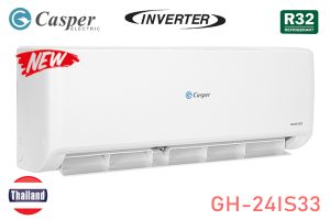 Điều hòa Casper GH-24IS33 24000 BTU 2 chiều inverter gas R32 [Model 2022]
 	Làm lạnh/sưởi ấm nhanh chóng
 	Tinh lọc không khí, tự làm sạch thông minh
 	Độ bền cao, vệ sinh bảo dưỡng dễ dàng
 	Xuất xứ: Chính hãng Thái Lan
 	Bảo hành: Máy 3 năm, máy nén 5 năm