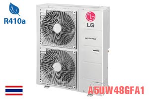Dàn nóng điều hòa multi LG A5UW48GFA1
 	2 chiều (lạnh/sưởi) - 48.000BTU - Gas R410 - 1 pha
 	Kết nối tối đa 1 dàn nóng 5 dàn lạnh
 	Tiết kiệm điện, tiết kiệm không gian
 	Xuất xứ: Chính hãng Thái Lan
 	Bảo hành: Chính hãng 12 tháng
